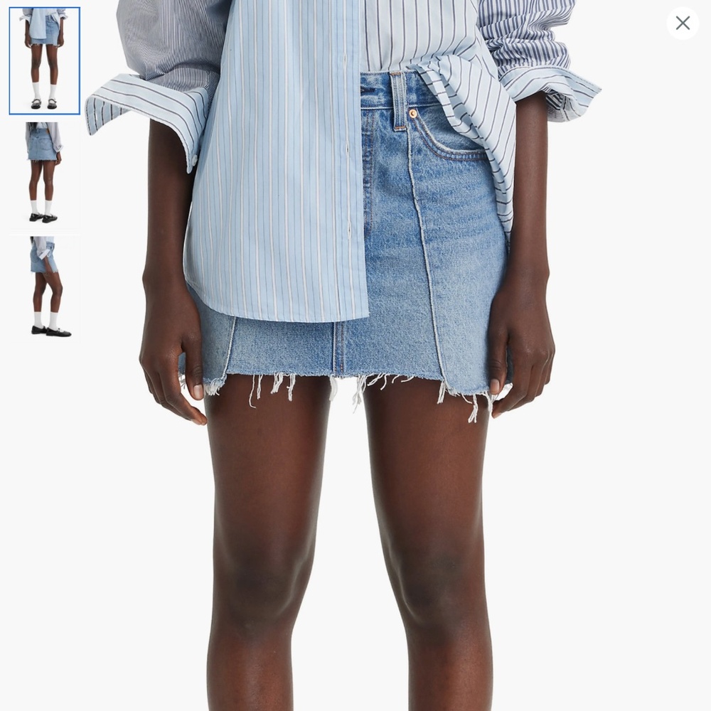 NWT LEVIS Recrafted Icon Raw Hem Denim Skirt